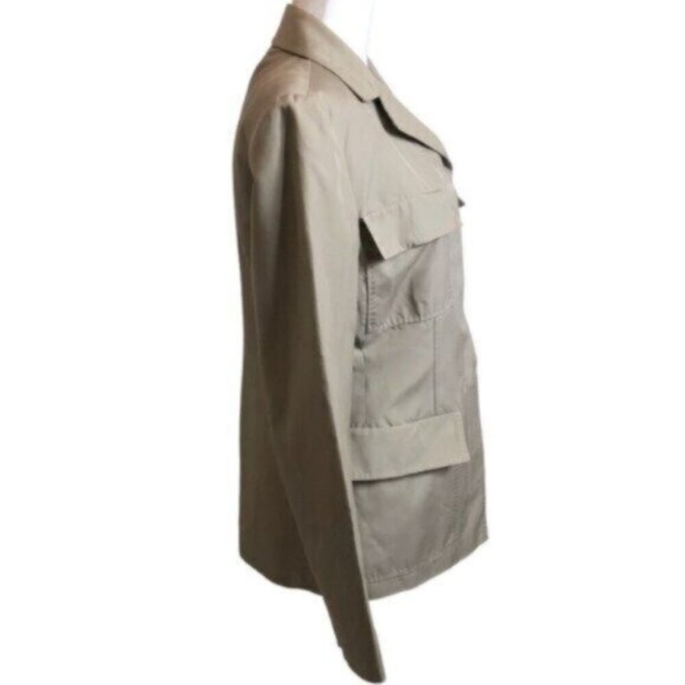 Michael Kors Tan 100% Silk Utility Jacket 4 - Picture 5 of 10